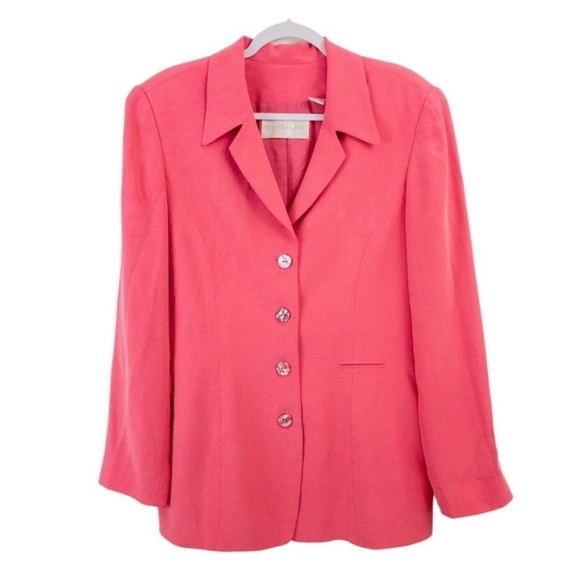Dana Buchman Jackets & Blazers - DANA BUCHMAN CORAL ALL SILK POWER BLAZER